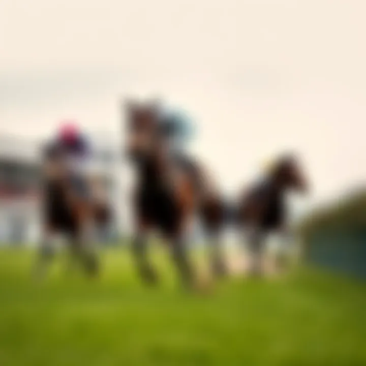 Three racehorses, Jagwar, Captain Cody, and Spanish Harlem, competing on a racetrack with spectators in the background during the Grand National.