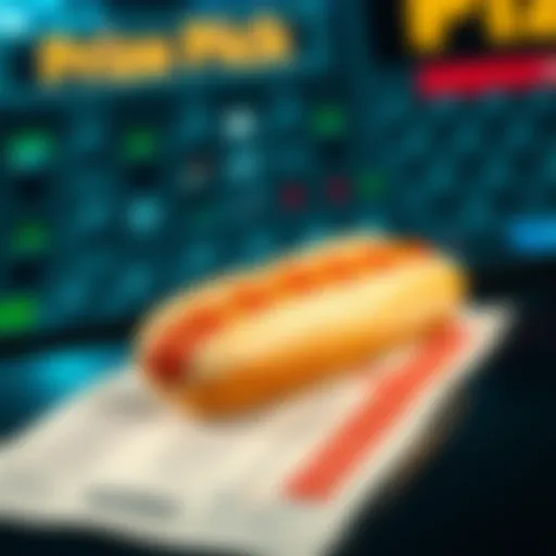 A hot dog placed on a betting slip featuring various sports bets, illustrating the Prize Picks trend.