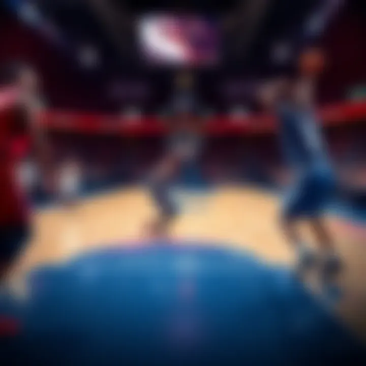 Houston basketball game overtime Players on the court during Houston basketball game overtime