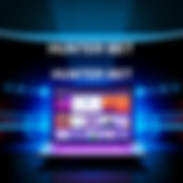 A graphic showing the HUNTER BET service, highlighting premium features and daily updates, set against a sleek background.