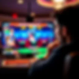 Watching poker at Hustler Casino Live A person intently watching a poker game on a screen, showing excitement and engagement.