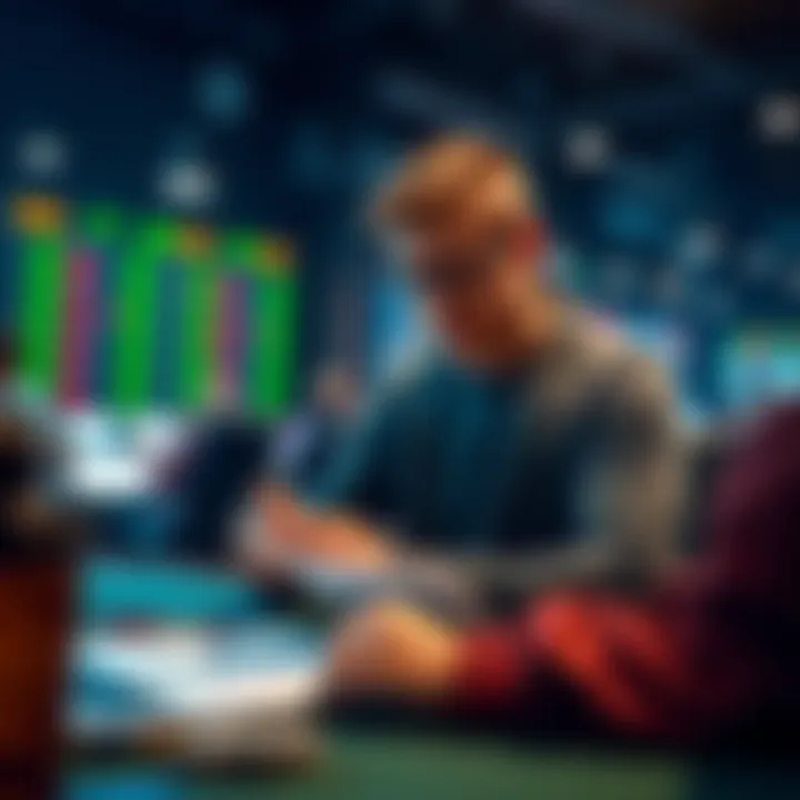 A person discussing betting strategies for the Ian Garry Card, with a notebook and laptop in front of them.