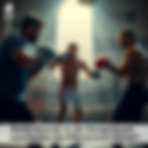 Ignacio in a boxing gym, practicing punches and footwork as he prepares for his upcoming fight after the Gamrot match