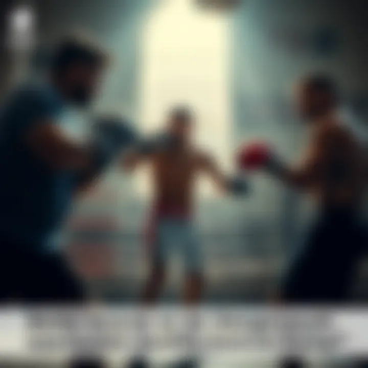 Ignacio in a boxing gym, practicing punches and footwork as he prepares for his upcoming fight after the Gamrot match