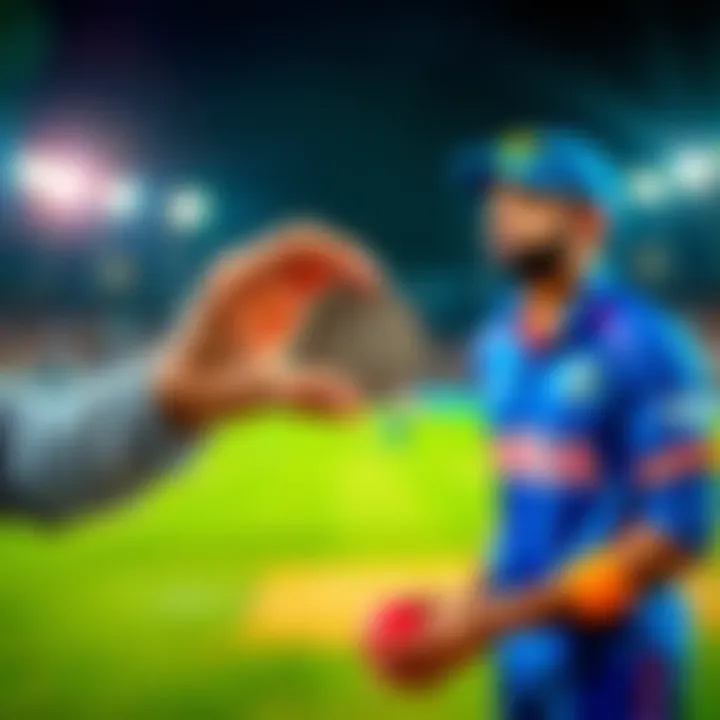 Indian cricket team captain holding the coin for the toss before the match against Australia