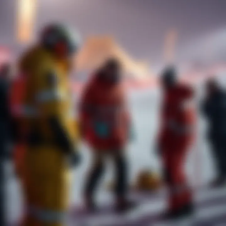 A medical team attends to an injured competitor during the first event of the year on Bam, with concerned fans looking on.