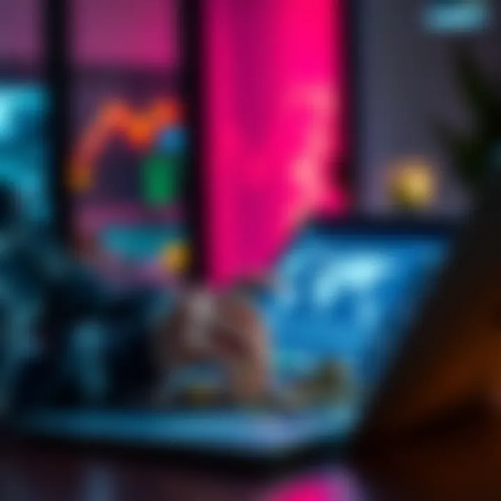 A person analyzing investment opportunities with small amounts of money on a laptop.