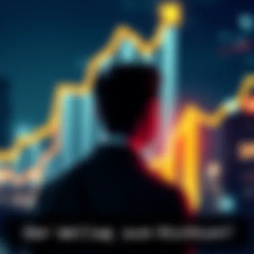 A person looking at a rising graph symbolizing investment success