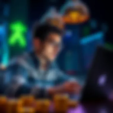 A person contemplating an investment on a laptop, showing interest in financial opportunities.