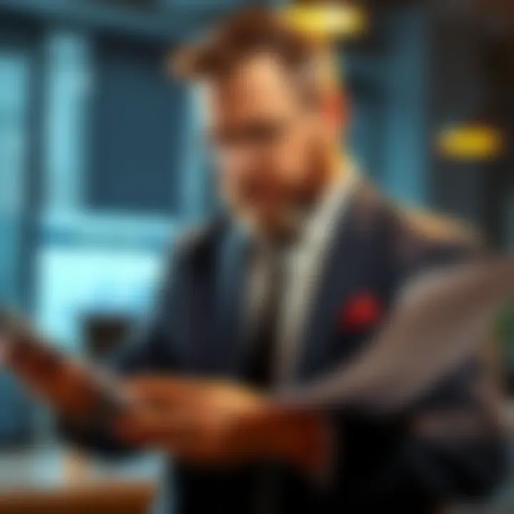 A businessman analyzing investment documents with a calculator, highlighting a $20,000 APL Millions package