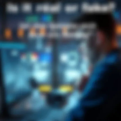 A person looking at a computer screen with confused expression, questioning the legitimacy of online events.
