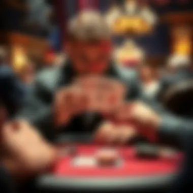 Isildur, an online poker star, mucks his cards at the WSOP after bluffing with Ace high, while his opponent prepares to reveal King high.
