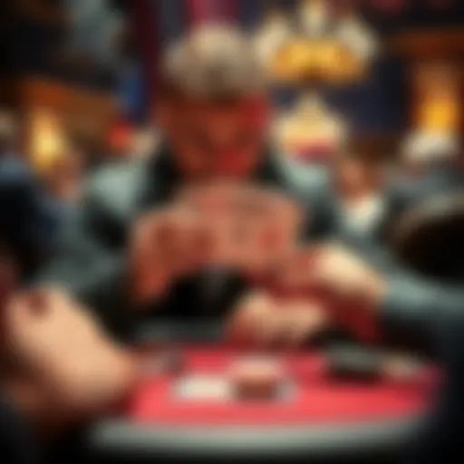 Isildur, an online poker star, mucks his cards at the WSOP after bluffing with Ace high, while his opponent prepares to reveal King high.