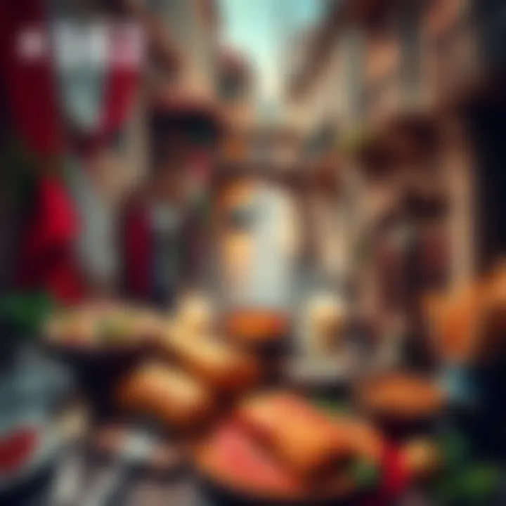 A collage of Italian art, cuisine, and traditions showcasing the richness of Italian culture