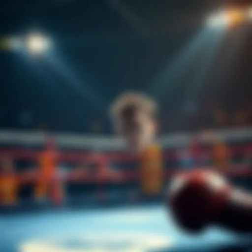 Izzy looking frustrated after impulsively engaging in a brawl during a fight, with fans watching in disappointment.