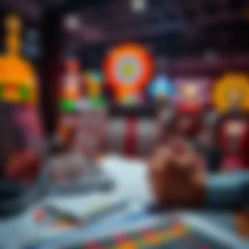 A person studying a jackpot betting strategy on a laptop with gambling charts and notes around them.