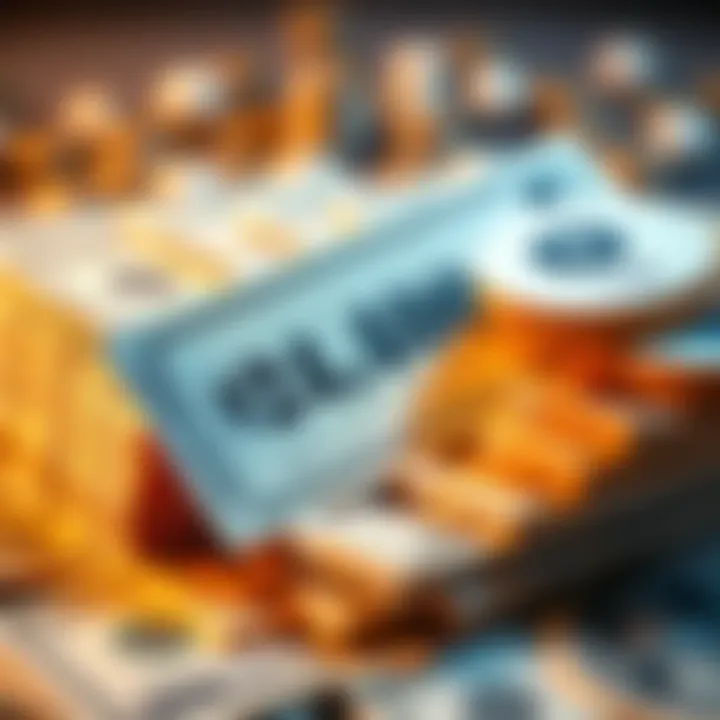 Jackpot Ticket with Cash A close-up of a lottery ticket beside stacks of cash, symbolizing a chance to win $24,000.