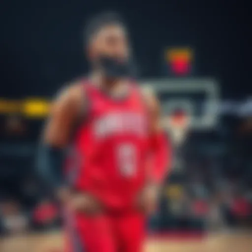 James Harden looking frustrated on the court after a poor play in the fourth quarter