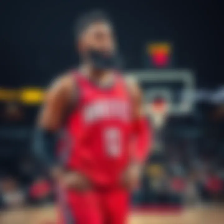 James Harden looking frustrated on the court after a poor play in the fourth quarter