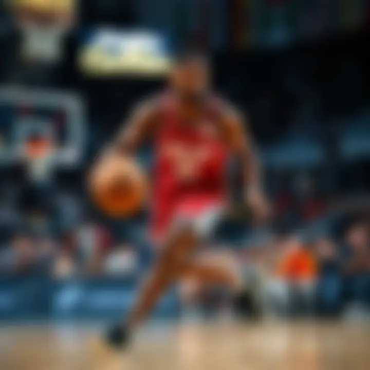 Jaylen Brown dribbling the basketball during an intense game, with fans cheering in the background, showcasing the excitement of basketball culture.