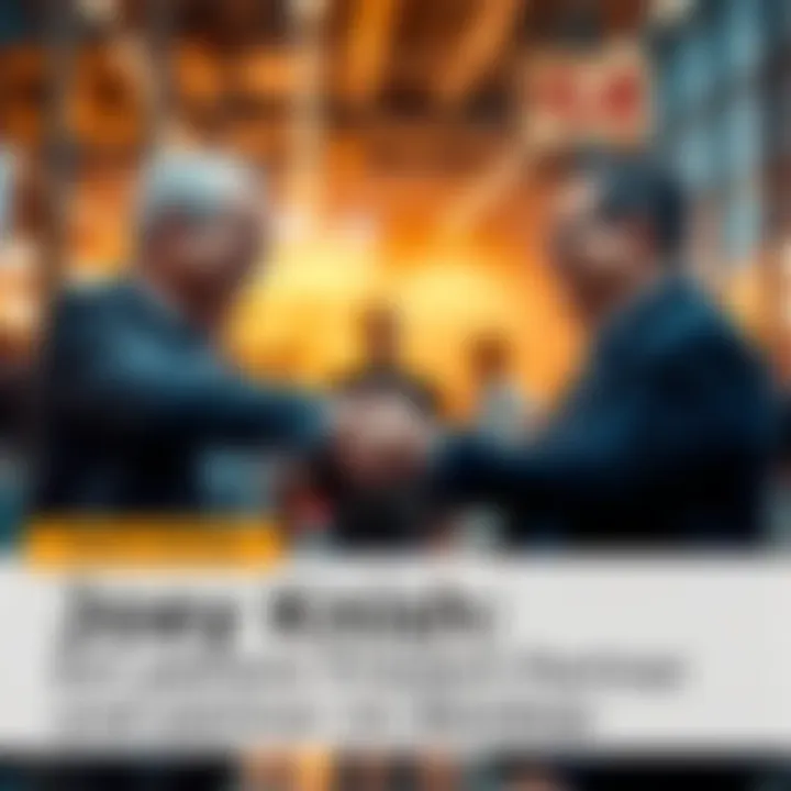 Joey Knish shaking hands with his business partner, showing a strong bond of friendship and loyalty