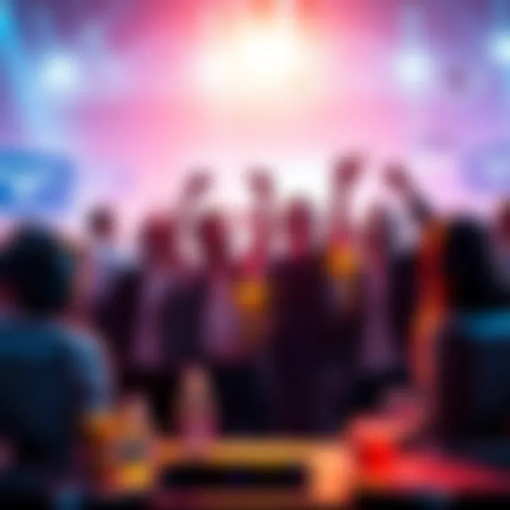A group of people chatting and celebrating with gaming trophies in a Discord community setting