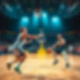 Jokic passes the ball to Duren during a basketball game, highlighting the close moment before Duren misses a chance for a big win