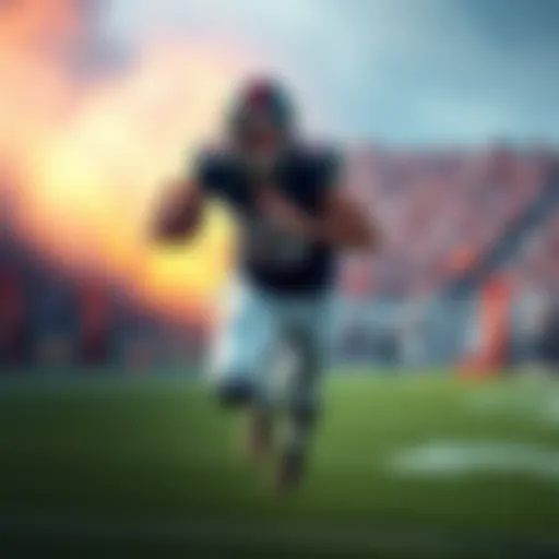 Josh Allen running on the field during a game, showcasing his rushing ability.