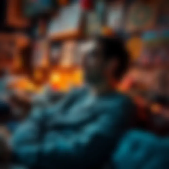 A person reflecting on their journey of 1000 days without gambling, surrounded by supportive friends and recovery items.