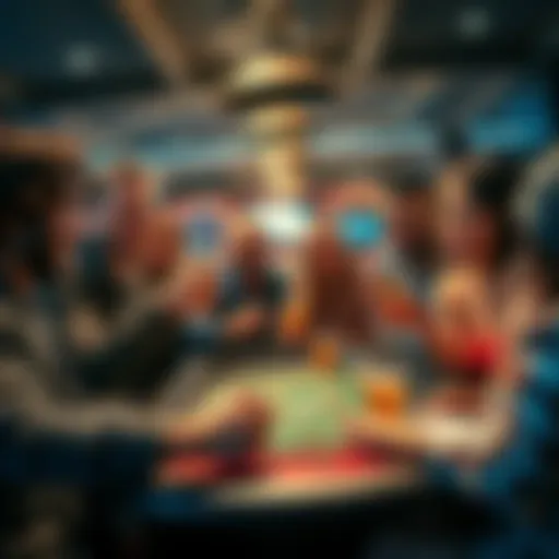 Group of friends enjoying a fun gambling weekend with games and drinks