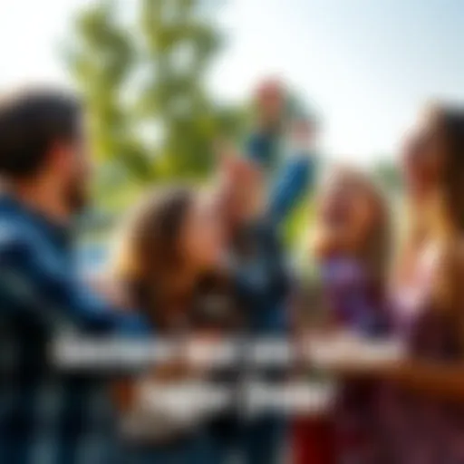 Joyful gathering of friends A group of friends celebrating together with smiles and laughter, enjoying a sunny day