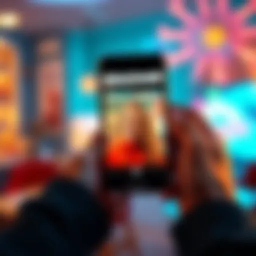 A cheerful image of a phone displaying a happy social media post that brings joy to viewers.