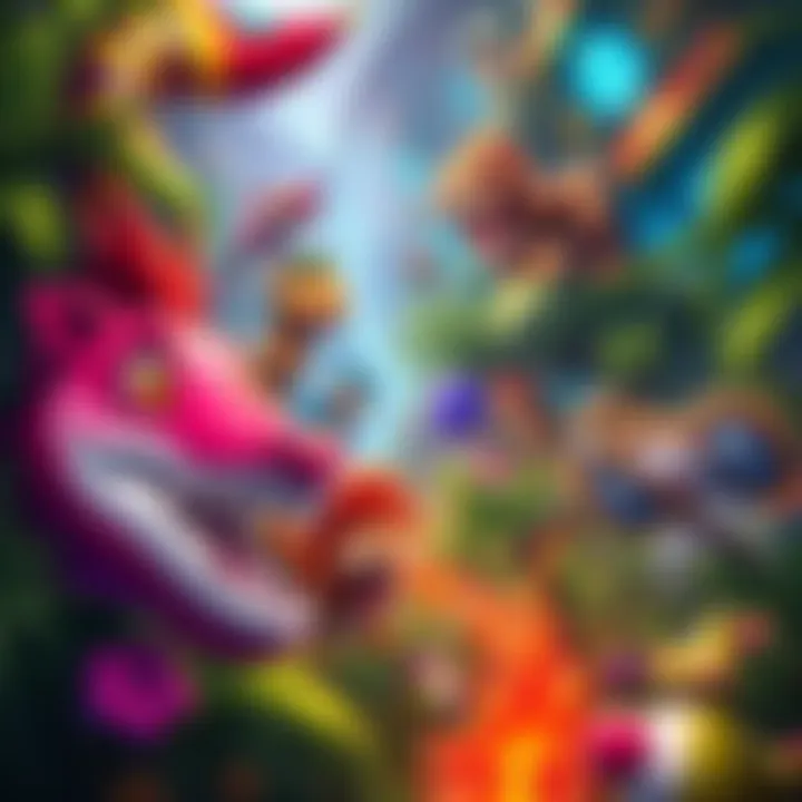 A colorful jungle scene showing characters and elements from the game Jungle Stripes.