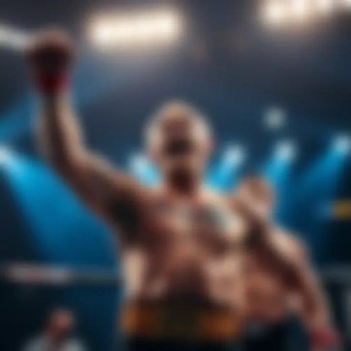 Kavanagh showing excitement after a victory at UFC 326 while Pitty Moreno looks disappointed in the background