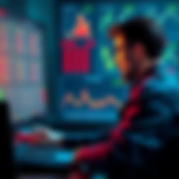 A person analyzing sports betting statistics with charts and a computer, focused on KBO games.