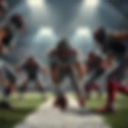 Kenneth at the 2-Yard Line Kenneth positioned at the 2-yard line ready to attempt a touchdown, with teammates and defenders surrounding him