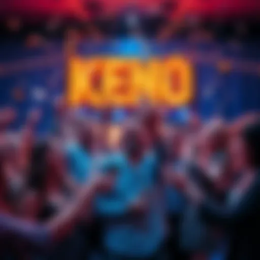 A joyful group celebrating a big Keno win with cash and confetti