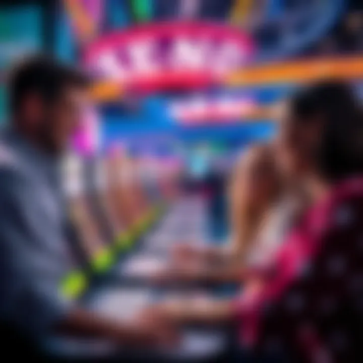 People playing Keno game with excitement and hopeful expressions at a casino