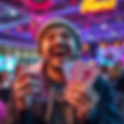 Person celebrating their Keno wins with a big smile, holding lottery tickets in their hands