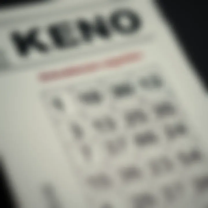 Keno Ticket with No Wins A close-up of a Keno ticket showing a selection of numbers with no winning marks, reflecting a long streak of losses.