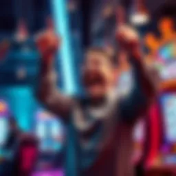 A excited player celebrating a big win after playing Keno with 200 dollars.