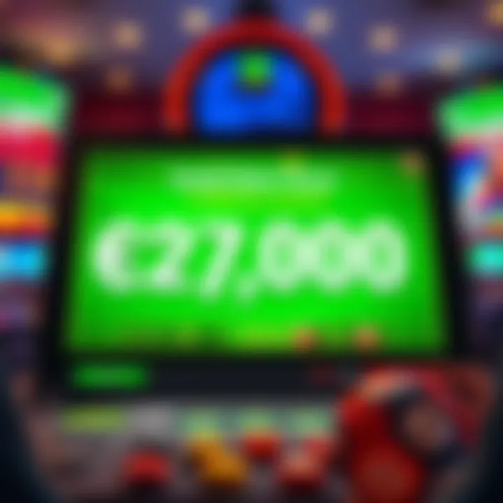 A screenshot showing a Keno game win of around 27,000 Euros, highlighting the player's success.