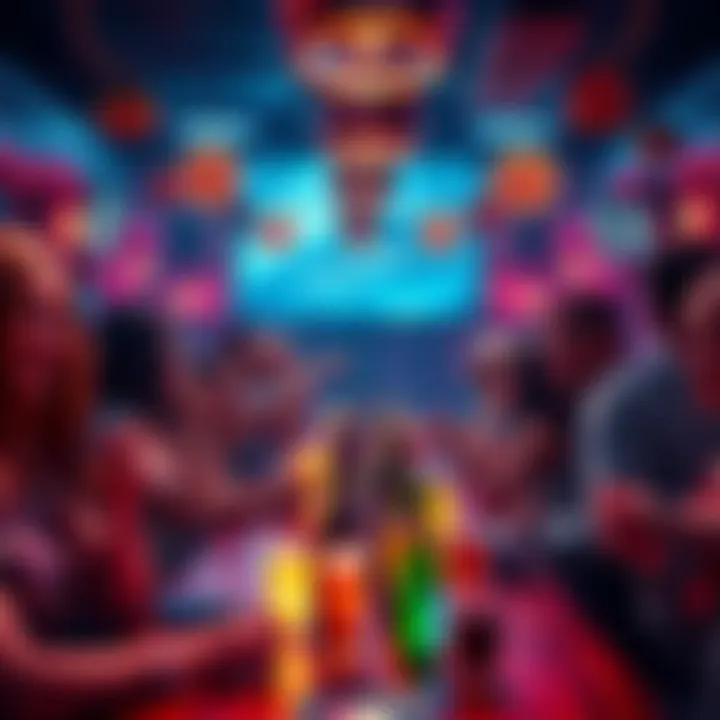 A lively bar scene with people celebrating the Kentucky Derby 2026, surrounded by decorations and drinks.