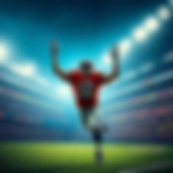 Kincaid celebrating after scoring a touchdown, showcasing excitement on the field