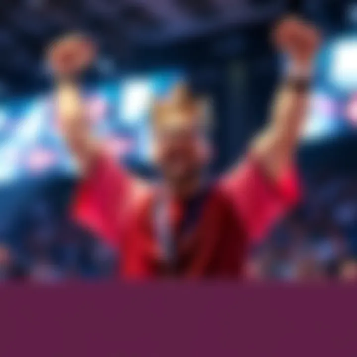 King of Court Bam celebrating a $1,100 win with a big smile and raised arms, showcasing his skills in a competition setting