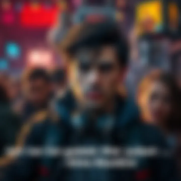 Kon looking frustrated while in a chaotic setting, symbolizing disappointment and mixed reactions from people around him.