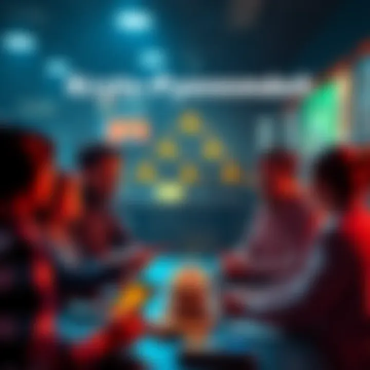 People engaging in a cryptocurrency pyramid scheme, discussing financial opportunities and investments.