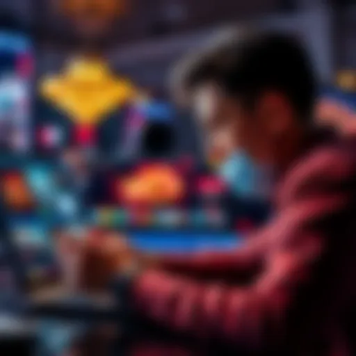 A person examining multiple cryptocurrency casino websites on a laptop, highlighting various platforms.