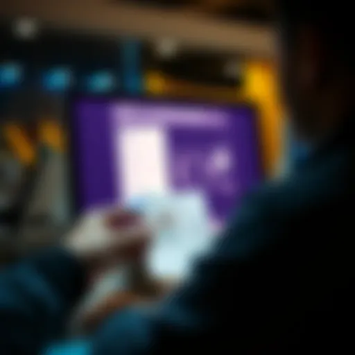 A person submitting identification documents for KYC verification on a computer screen, showing an online form and secure connection.