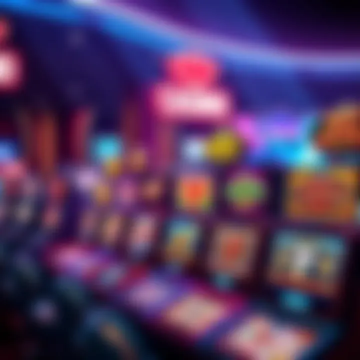 Colorful display of various video slot games at Ladbrokes Casino with bright graphics and themes